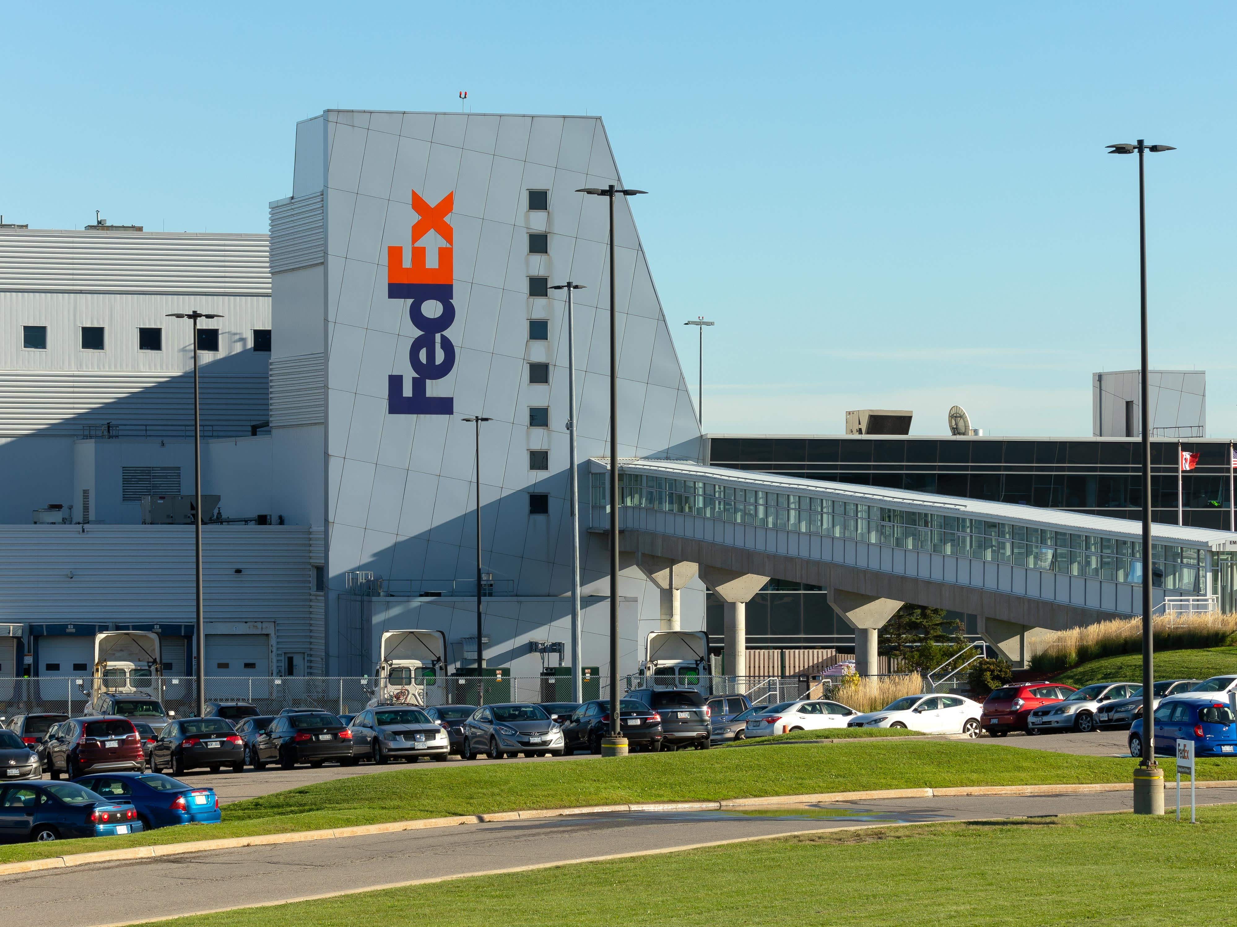 project-fedex-yyz-3-b a large building with a walkway leading to it