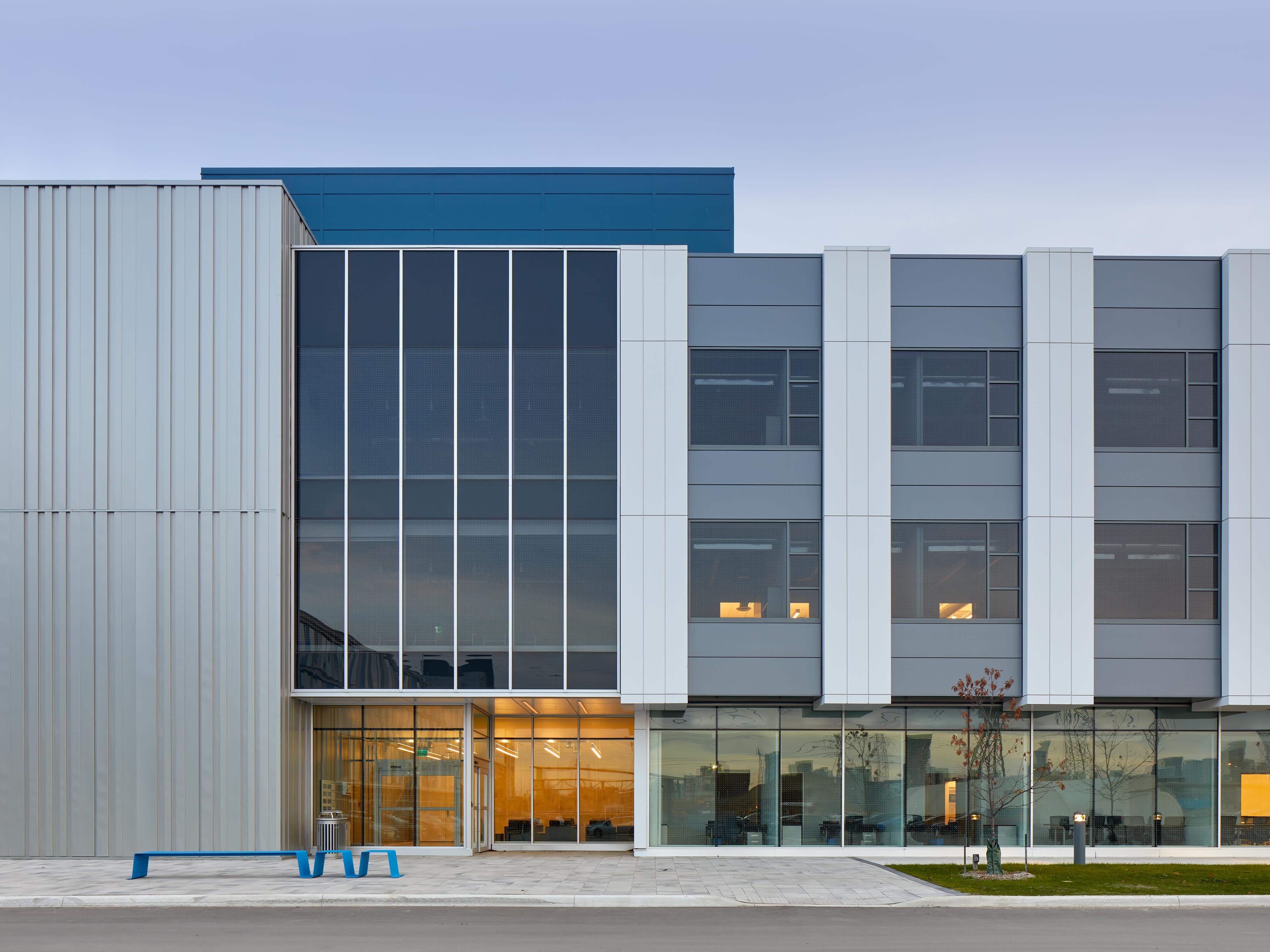 a building with glass windows